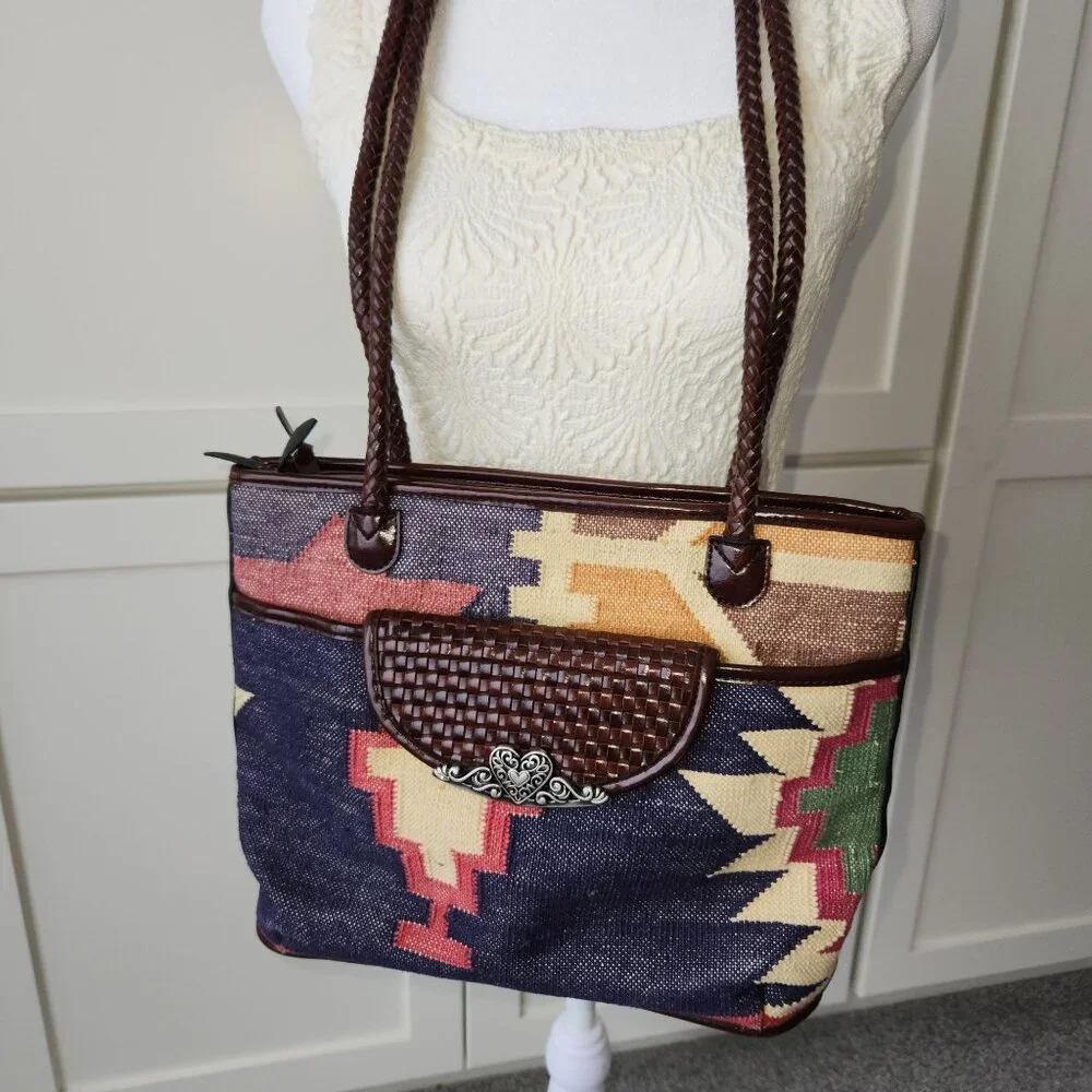 Legacy Chicago Aztec Southwestern Woven Tapestry Shoulder Bag Boho Cowgirl - Picture 3 of 12